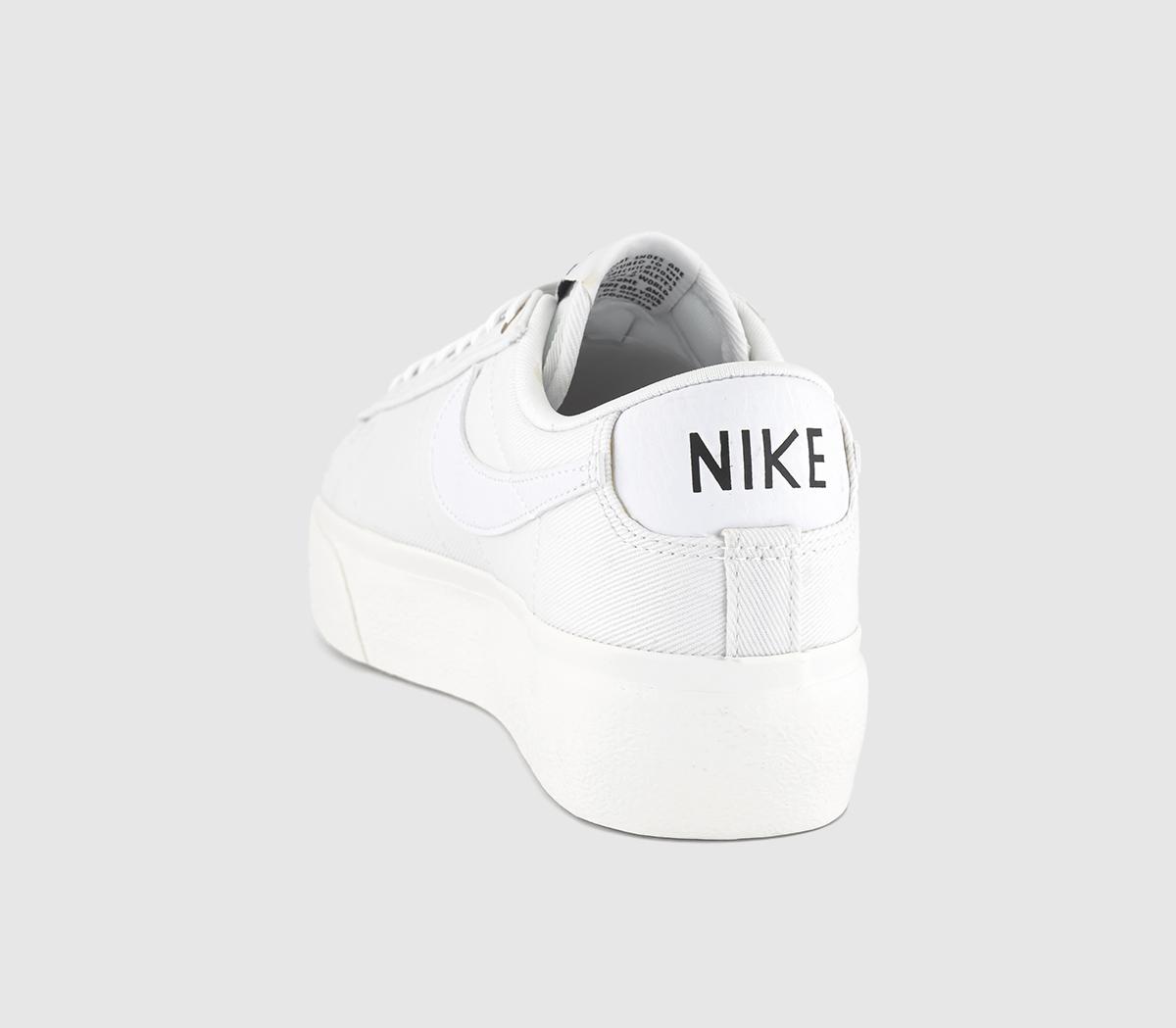 NikeBlazer Low Platform TrainersWhite White Sail Black Canvas