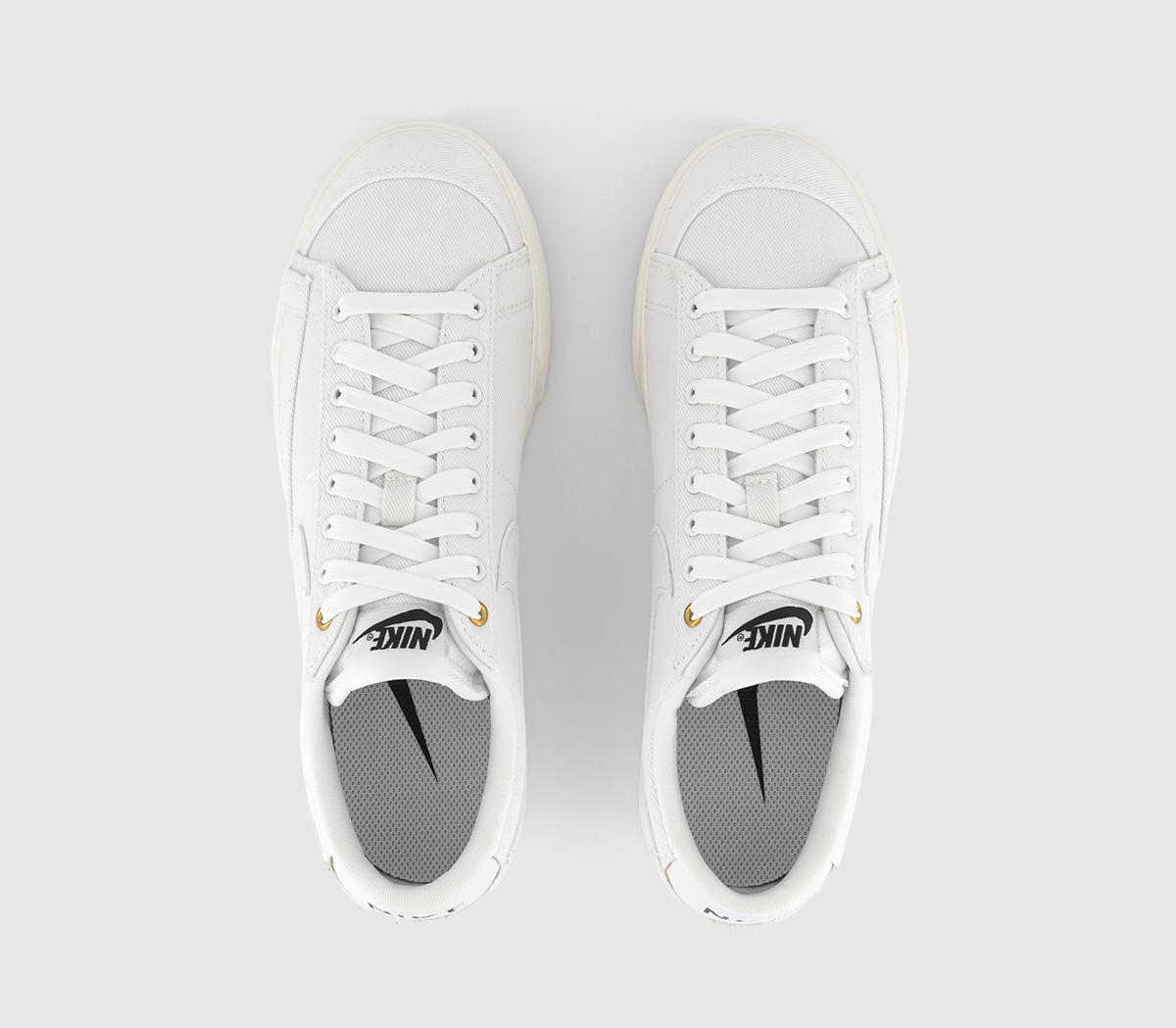 NikeBlazer Low Platform TrainersWhite White Sail Black Canvas