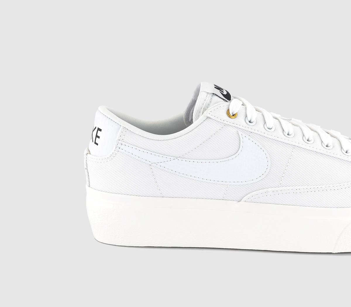 NikeBlazer Low Platform TrainersWhite White Sail Black Canvas