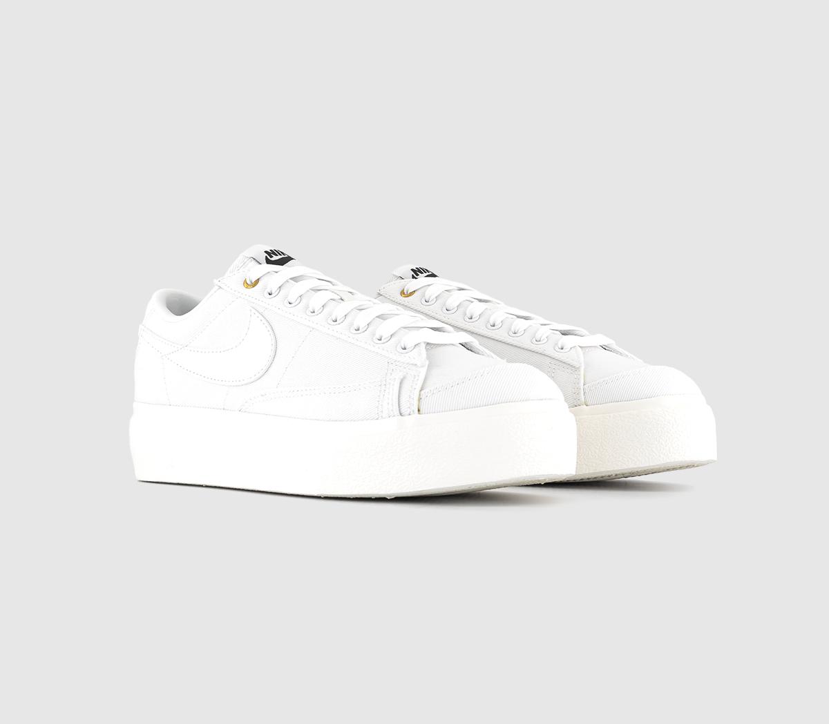 NikeBlazer Low Platform TrainersWhite White Sail Black Canvas