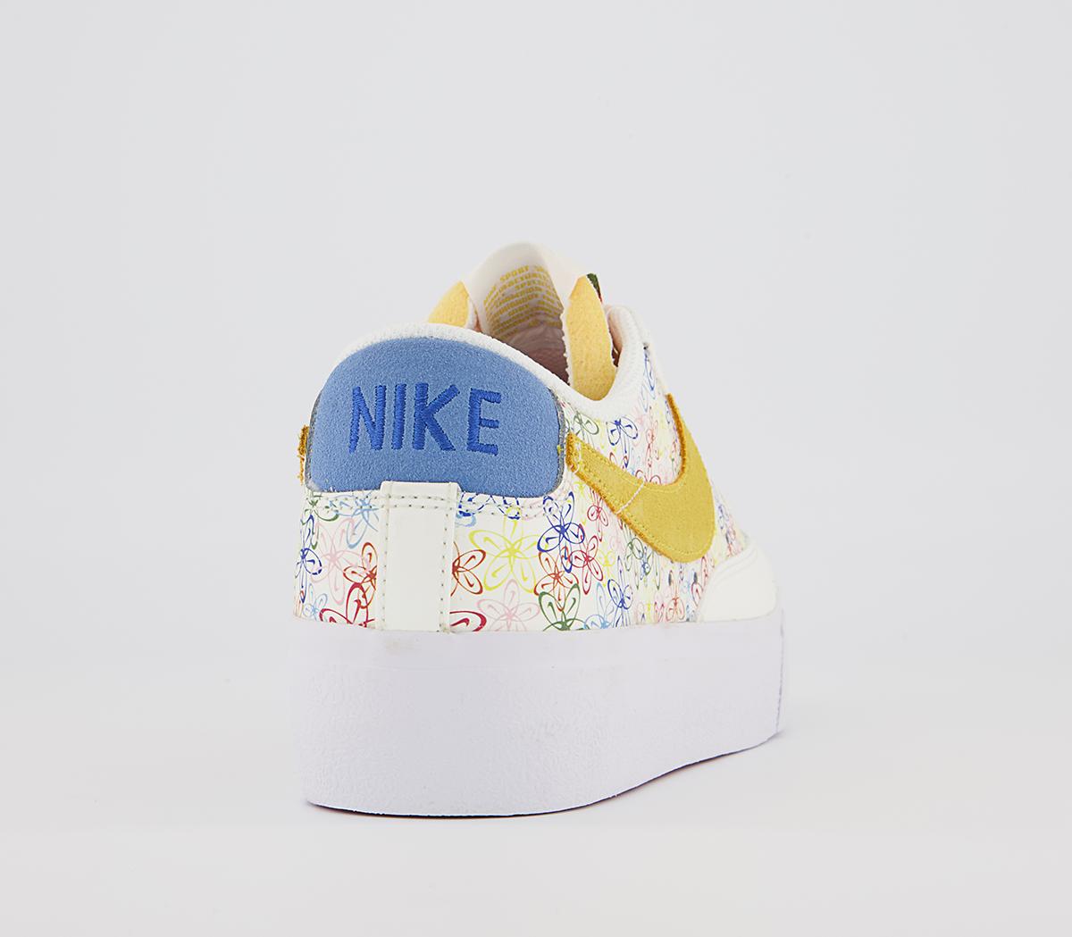 Nike Blazer Low Platform Trainers Nike Blazer Low Platform Trainers Sail University Blue Vivid Sulfur