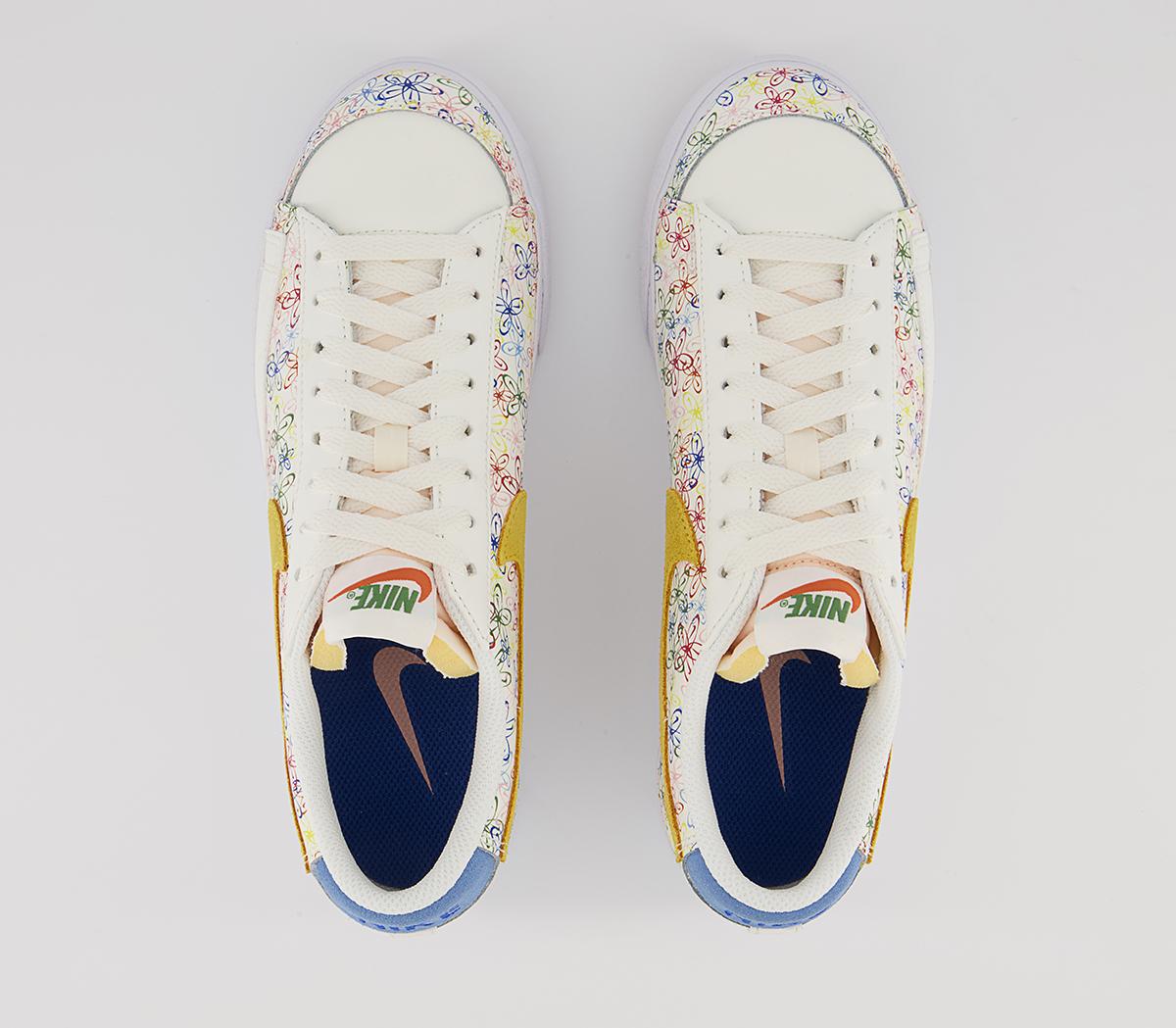 Nike Blazer Low Platform Trainers Nike Blazer Low Platform Trainers Sail University Blue Vivid Sulfur