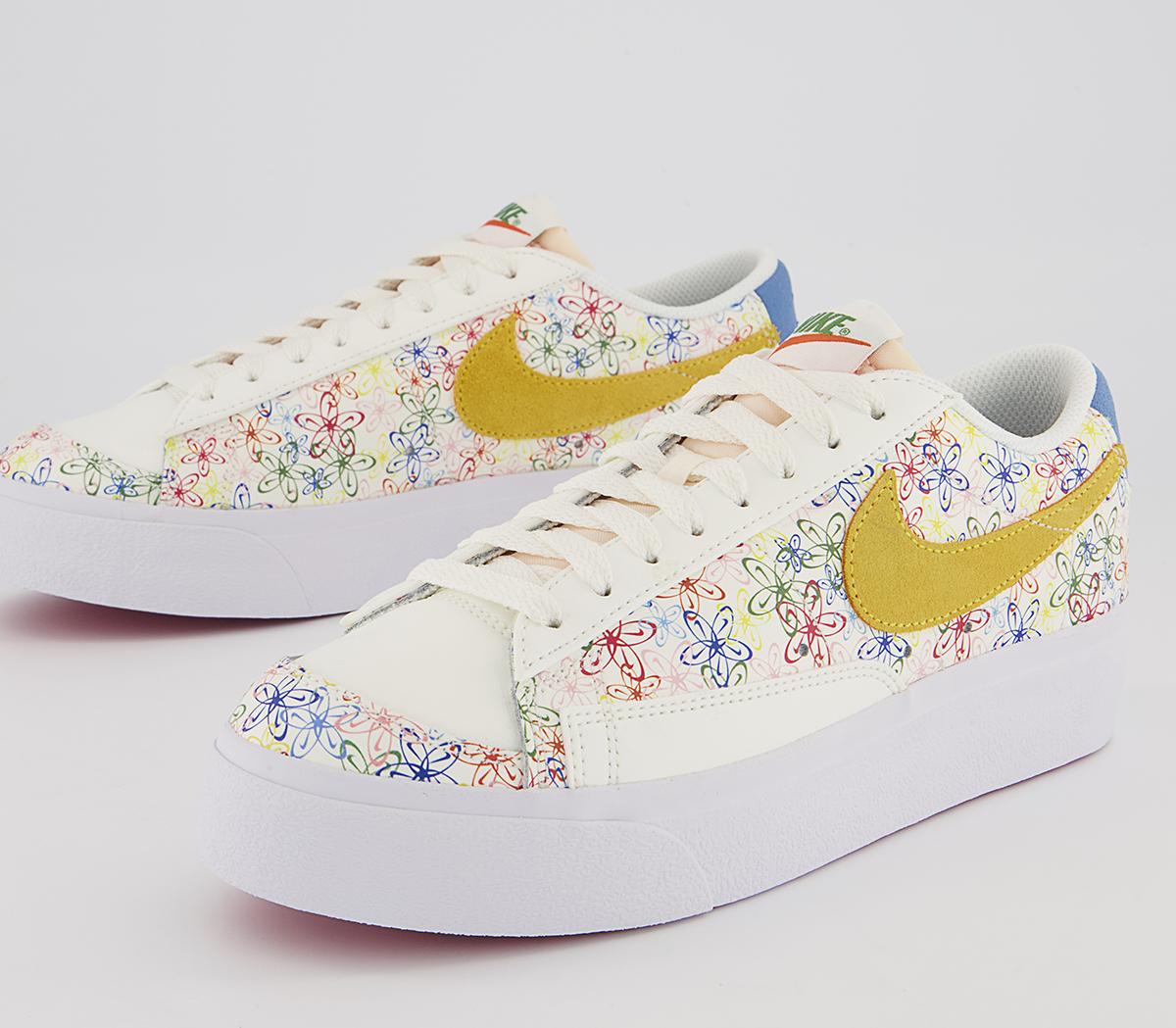 Nike Blazer Low Platform Trainers Nike Blazer Low Platform Trainers Sail University Blue Vivid Sulfur