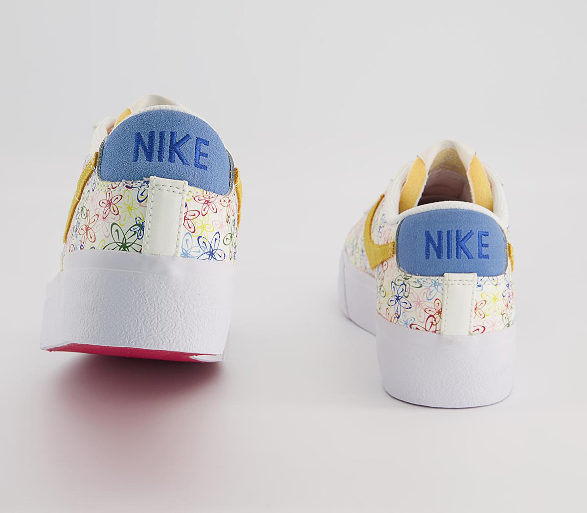 Nike Blazer Low Platform Trainers Nike Blazer Low Platform Trainers Sail University Blue Vivid Sulfur
