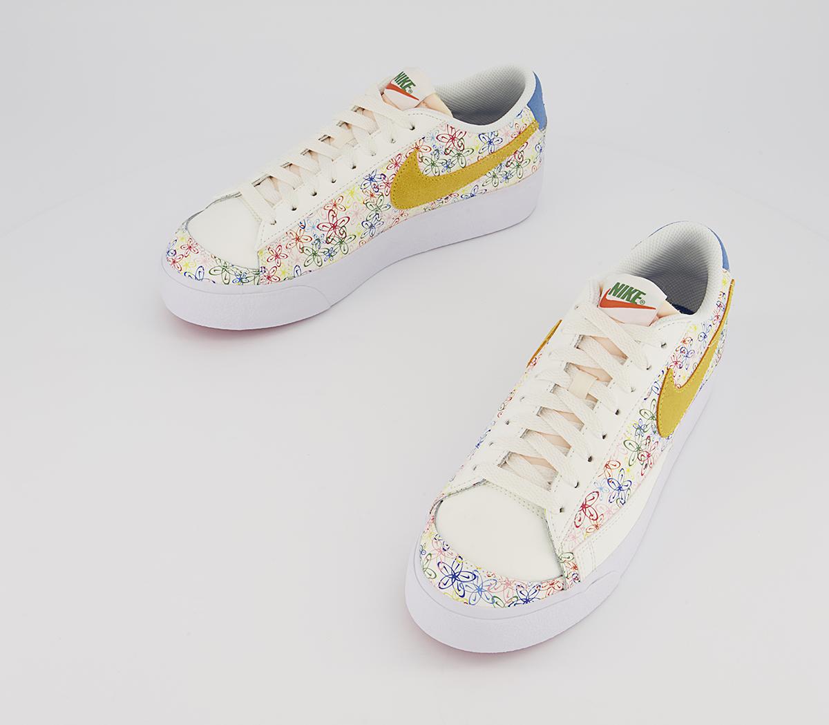Nike Blazer Low Platform Trainers Nike Blazer Low Platform Trainers Sail University Blue Vivid Sulfur
