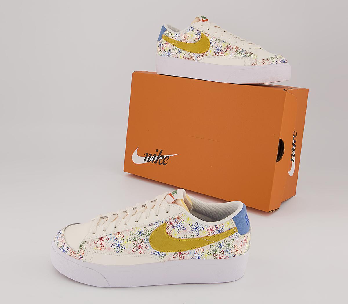 Nike Blazer Low Platform Trainers Nike Blazer Low Platform Trainers Sail University Blue Vivid Sulfur