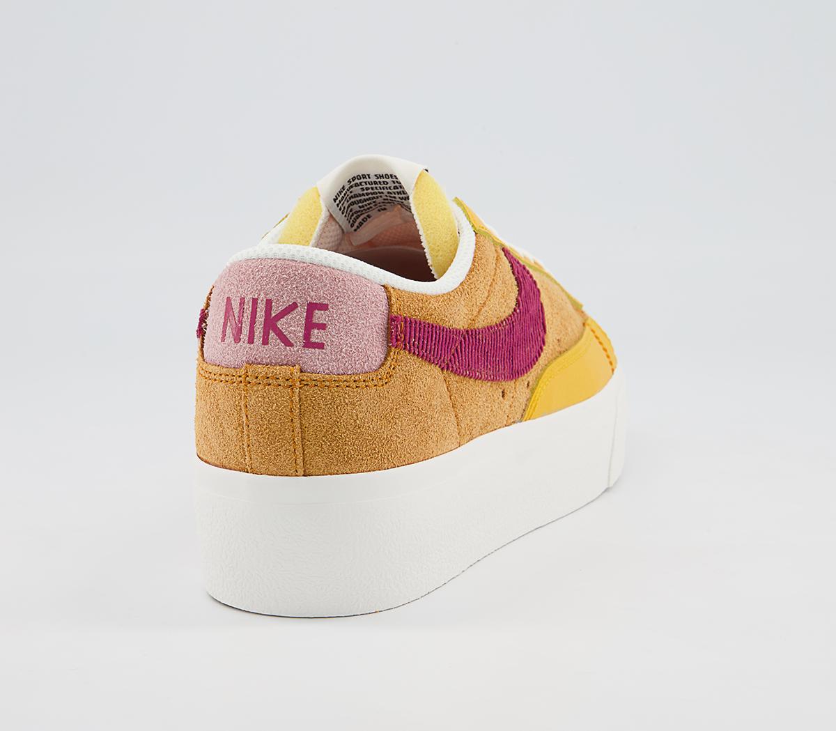 Nike Blazer Low Platform Trainers Nike Blazer Low Platform Trainers Sunset Rush Maroon University Gold