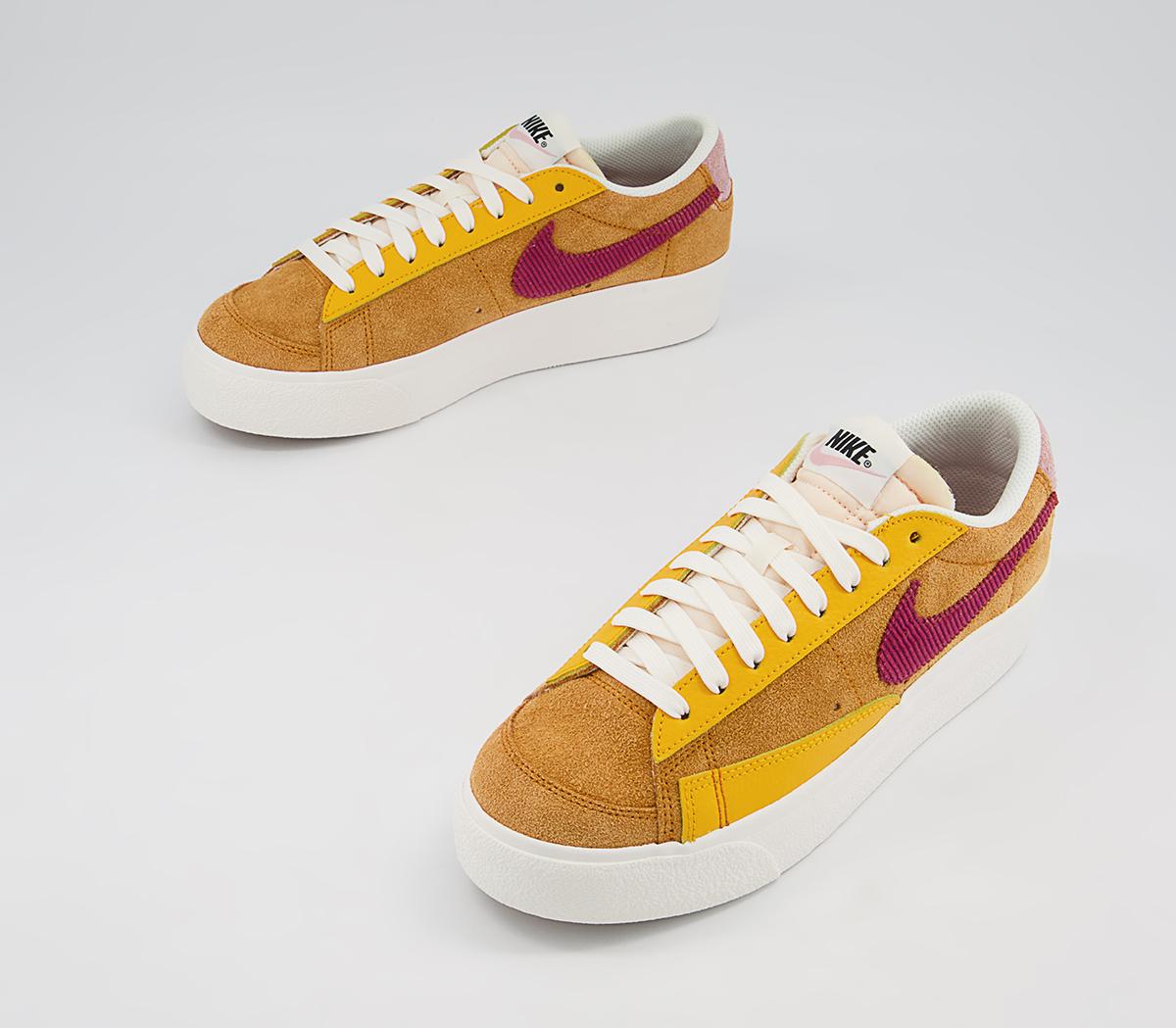 Nike Blazer Low Platform Trainers Nike Blazer Low Platform Trainers Sunset Rush Maroon University Gold