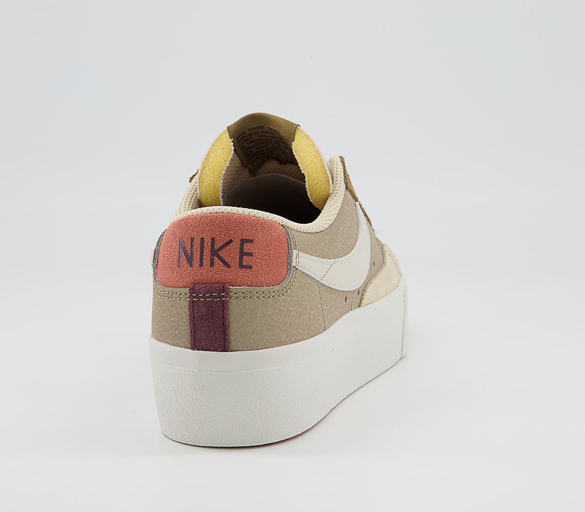 Nike Blazer Low Platform Trainers Nike Blazer Low Platform Trainers Khaki Light Bone Madder Root Hazel Rush