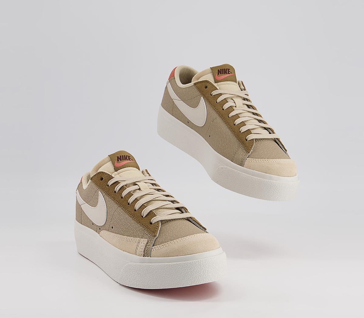 Nike Blazer Low Platform Trainers Nike Blazer Low Platform Trainers Khaki Light Bone Madder Root Hazel Rush