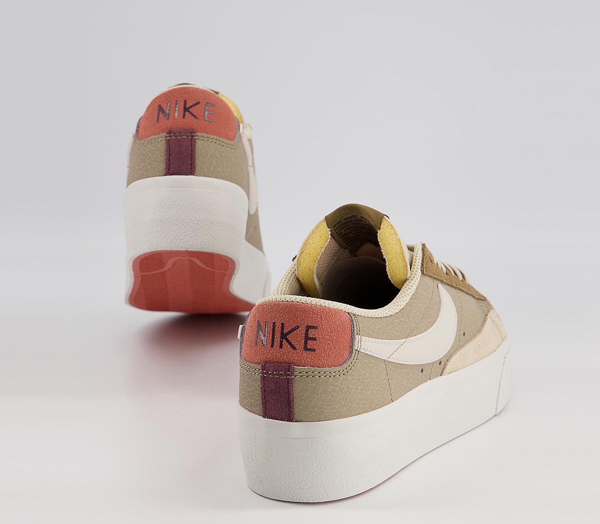 Nike Blazer Low Platform Trainers Nike Blazer Low Platform Trainers Khaki Light Bone Madder Root Hazel Rush