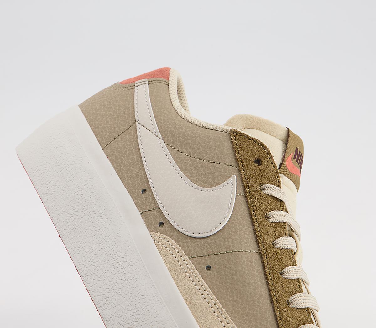 Nike Blazer Low Platform Trainers Nike Blazer Low Platform Trainers Khaki Light Bone Madder Root Hazel Rush