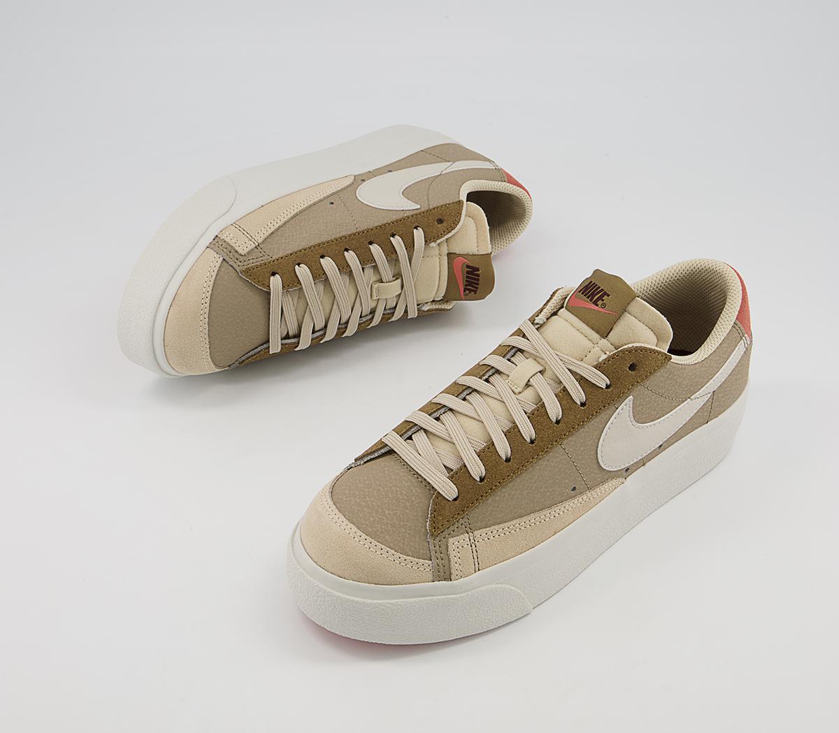 Nike Blazer Low Platform Trainers Nike Blazer Low Platform Trainers Khaki Light Bone Madder Root Hazel Rush