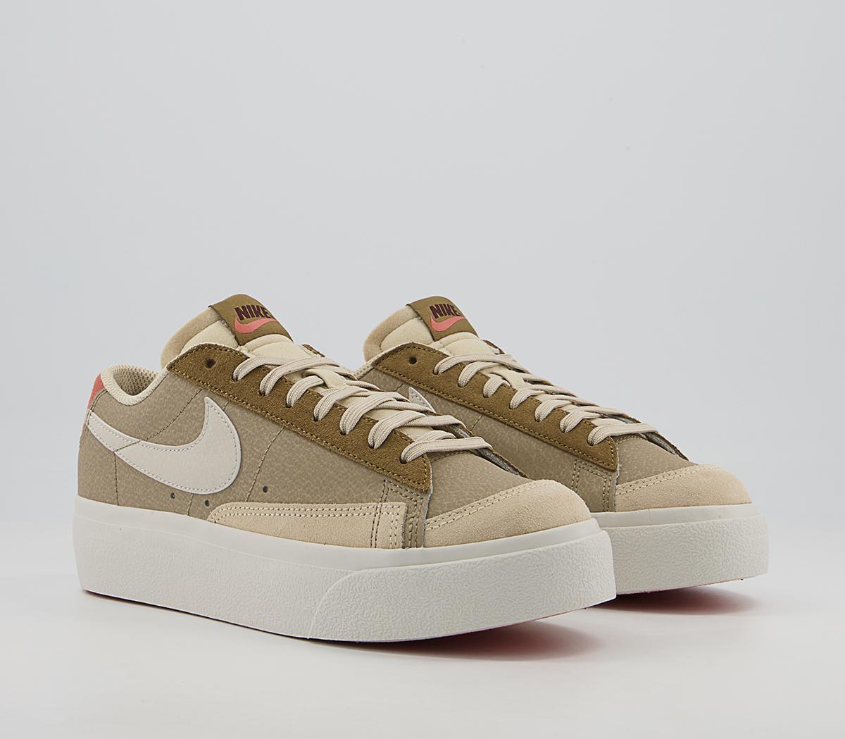 Nike Blazer Low Platform Trainers Nike Blazer Low Platform Trainers Khaki Light Bone Madder Root Hazel Rush