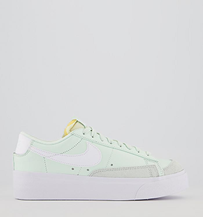 Nike Blazer Low Platform Trainers Barely Green White Barely Green