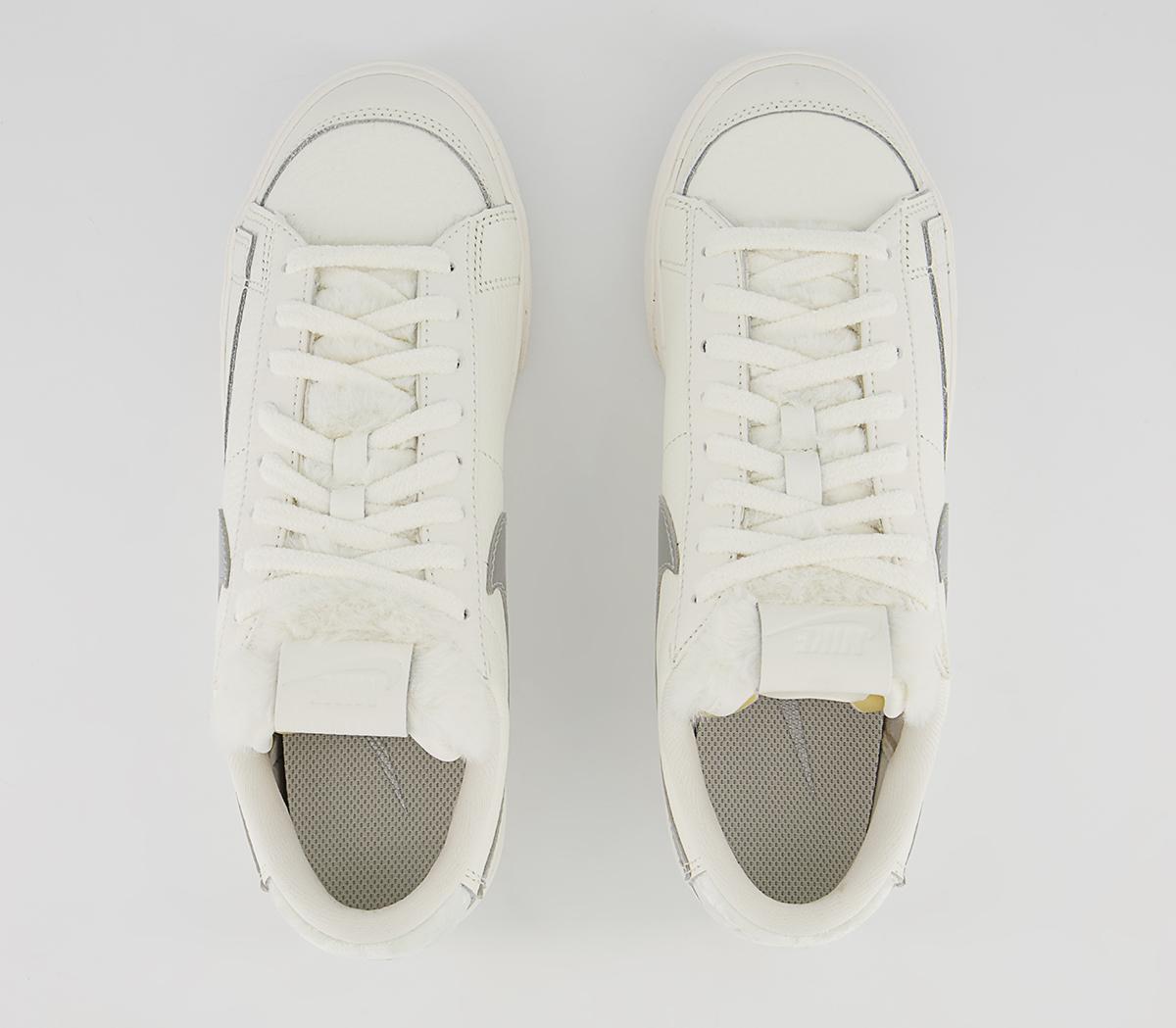 Nike Blazer Low Platform Trainers Nike Blazer Low Platform Trainers Sail Metallic Silver