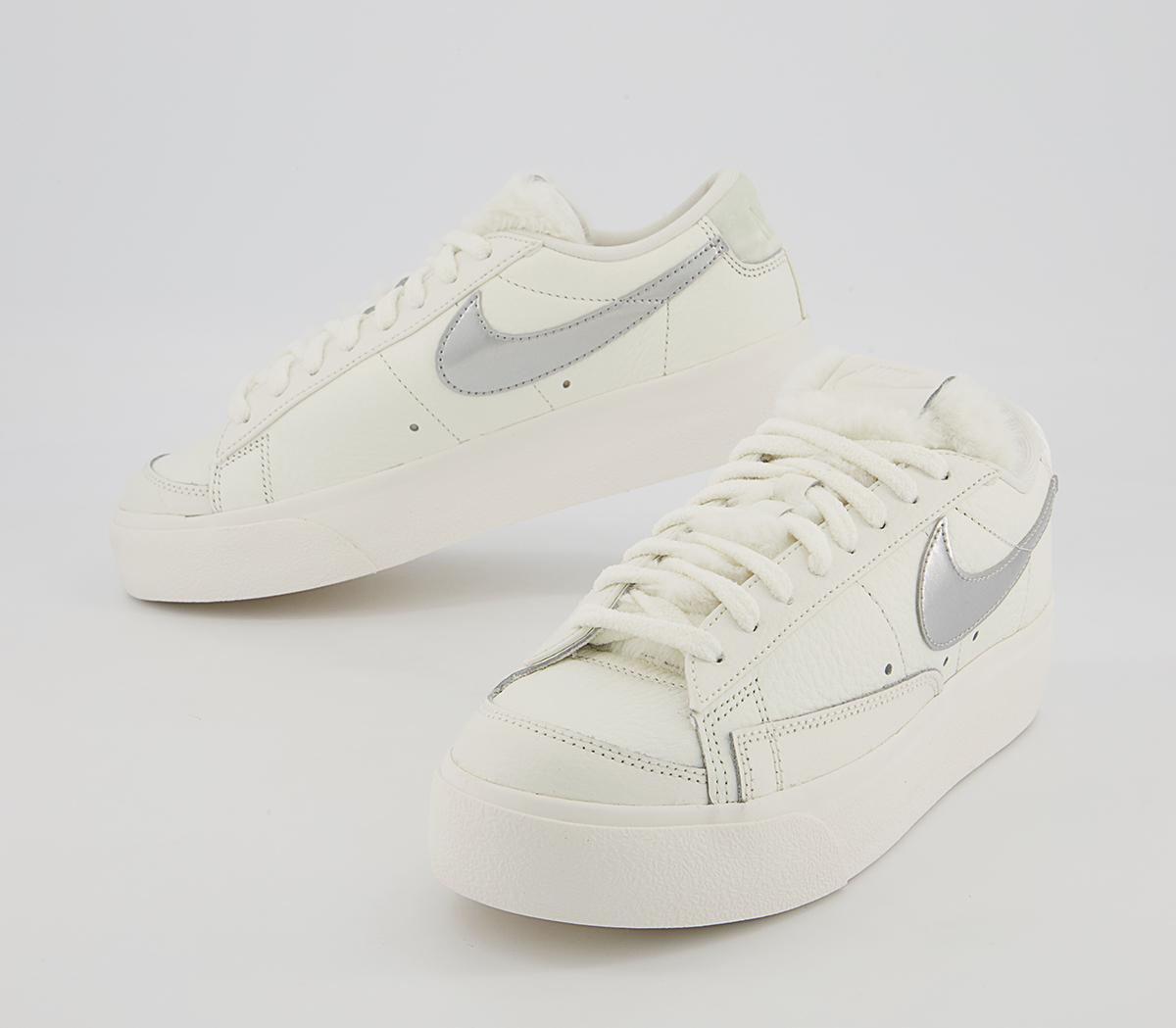 Nike Blazer Low Platform Trainers Nike Blazer Low Platform Trainers Sail Metallic Silver