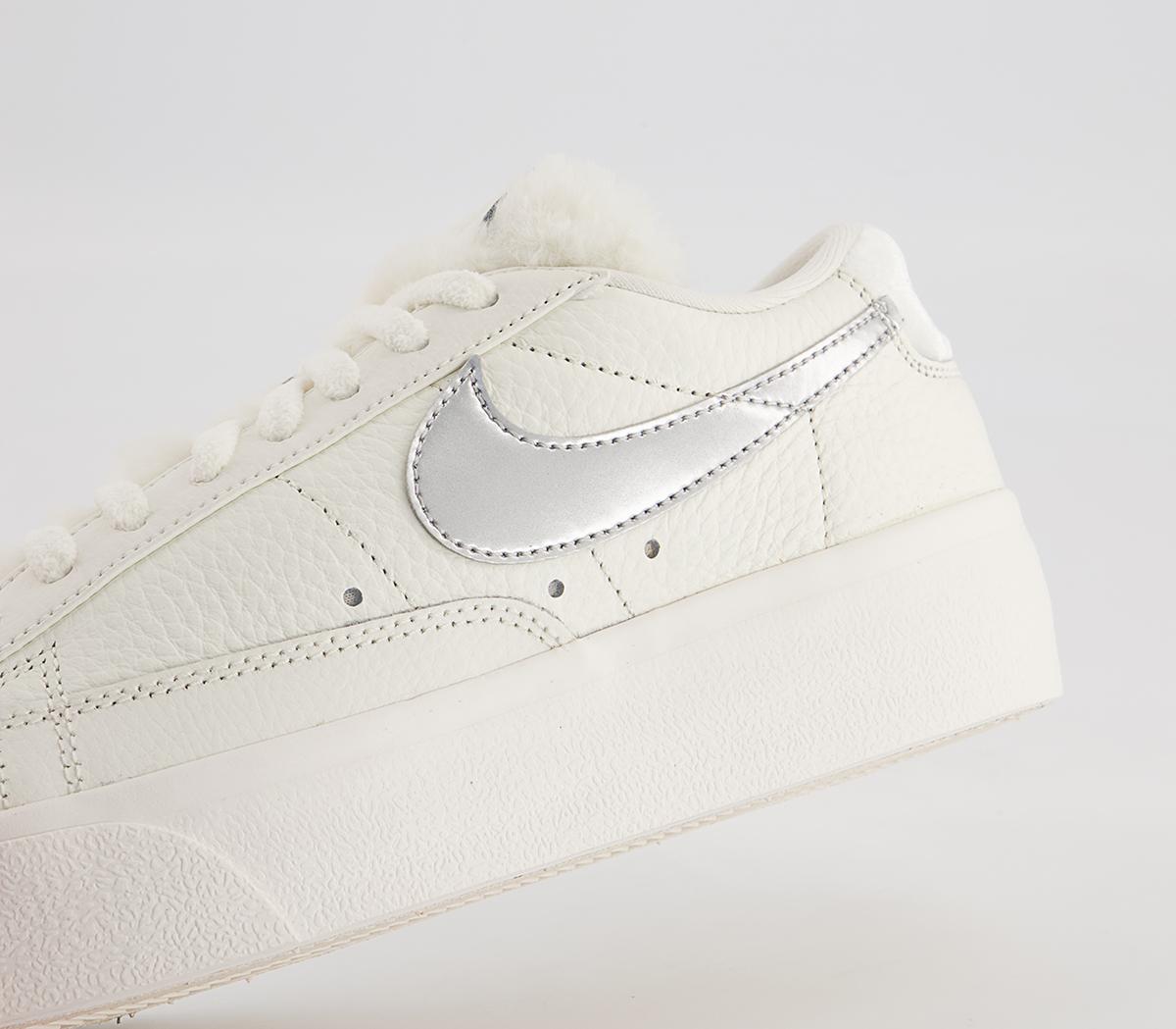 Nike Blazer Low Platform Trainers Nike Blazer Low Platform Trainers Sail Metallic Silver