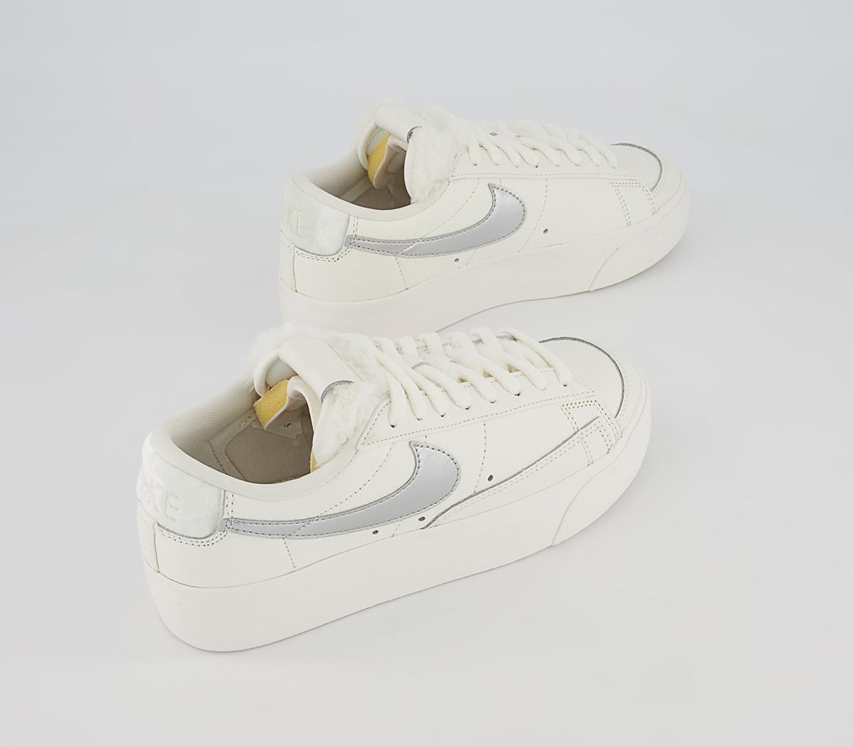 Nike Blazer Low Platform Trainers Nike Blazer Low Platform Trainers Sail Metallic Silver