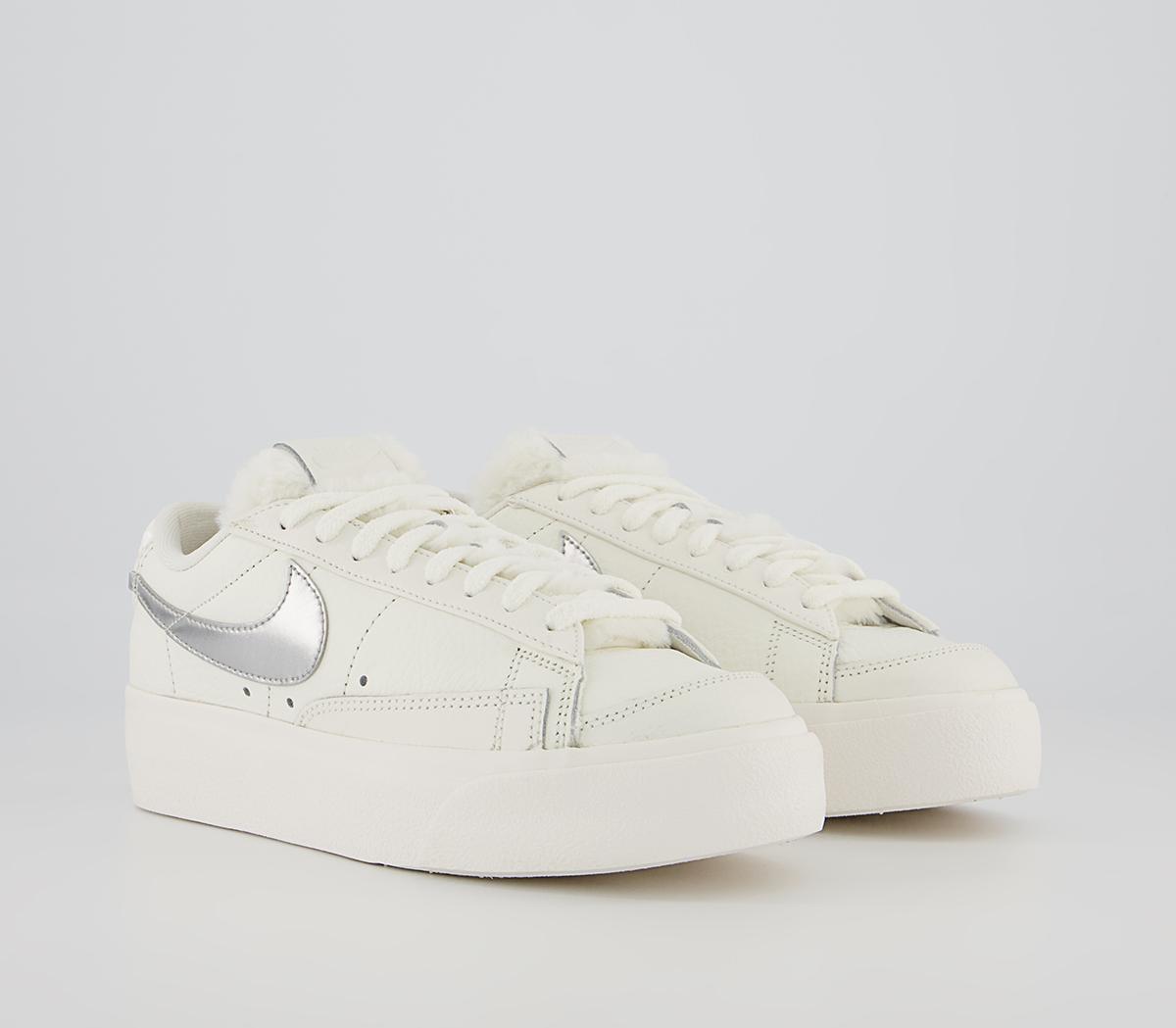 Nike Blazer Low Platform Trainers Nike Blazer Low Platform Trainers Sail Metallic Silver