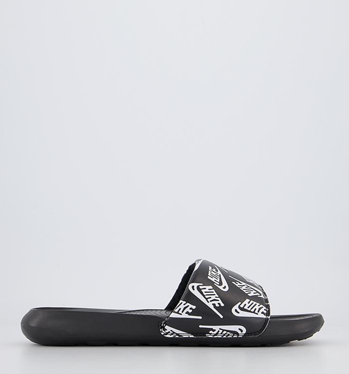 Nike Victori One Slides Black White Black
