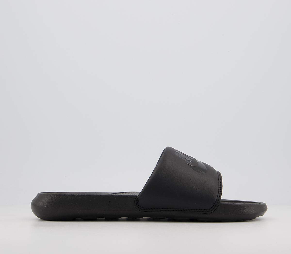 Black sliders online nike