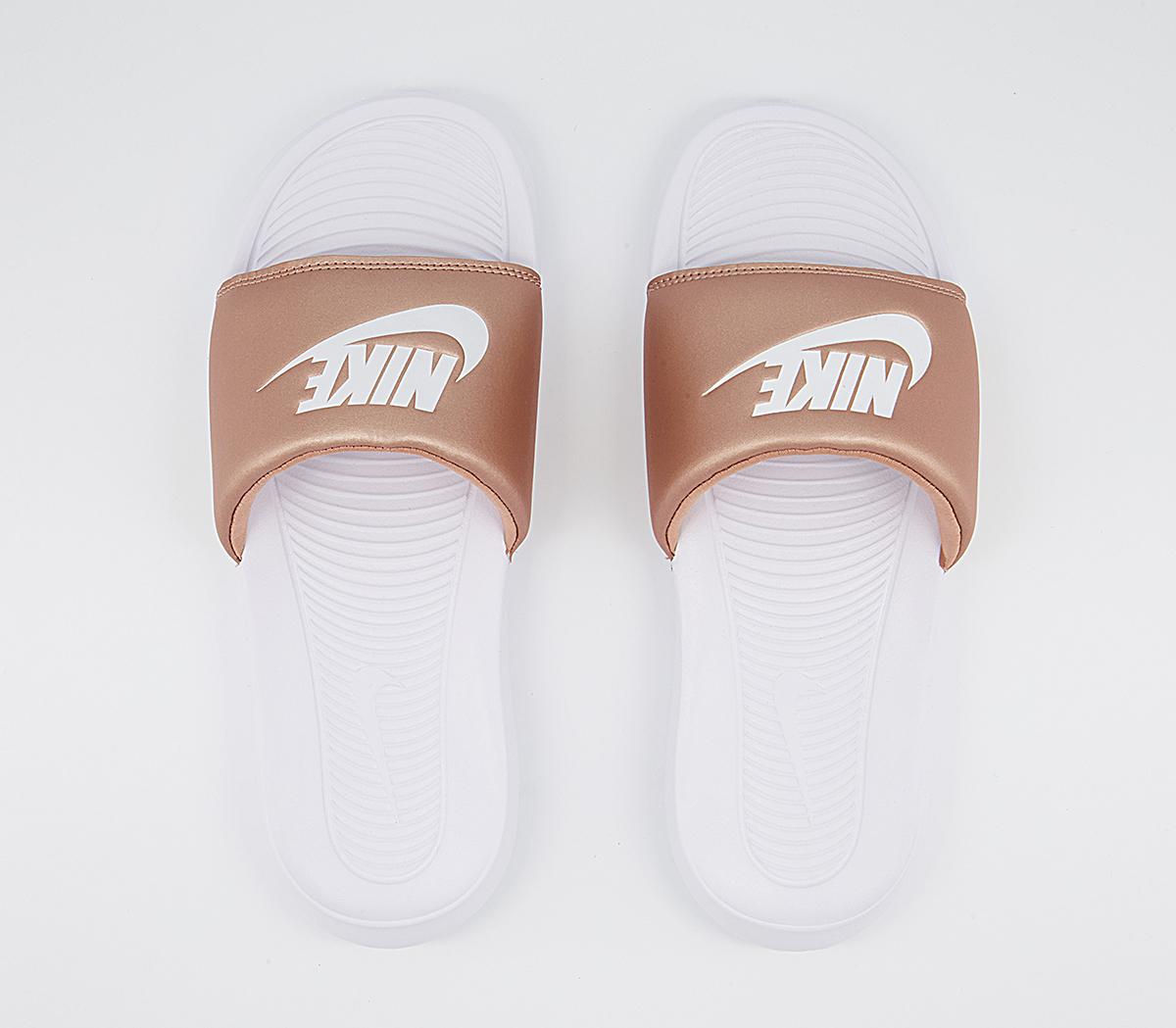 Nike Victori One Slides Nike Victori One Slides Metallic Red Bronze White White
