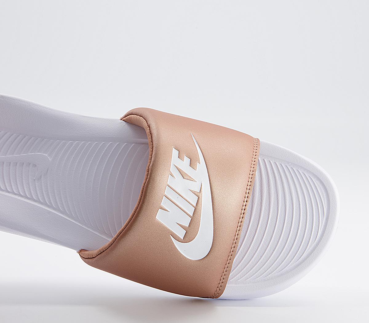 Nike Victori One Slides Nike Victori One Slides Metallic Red Bronze White White