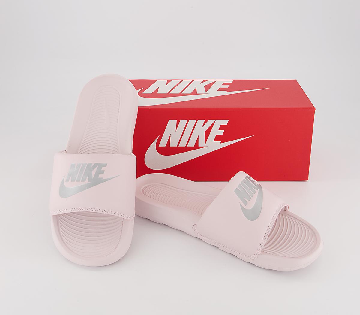 Nike Victori One Sliders Nike Victori One Sliders Barely Rose Silver Barely Rose