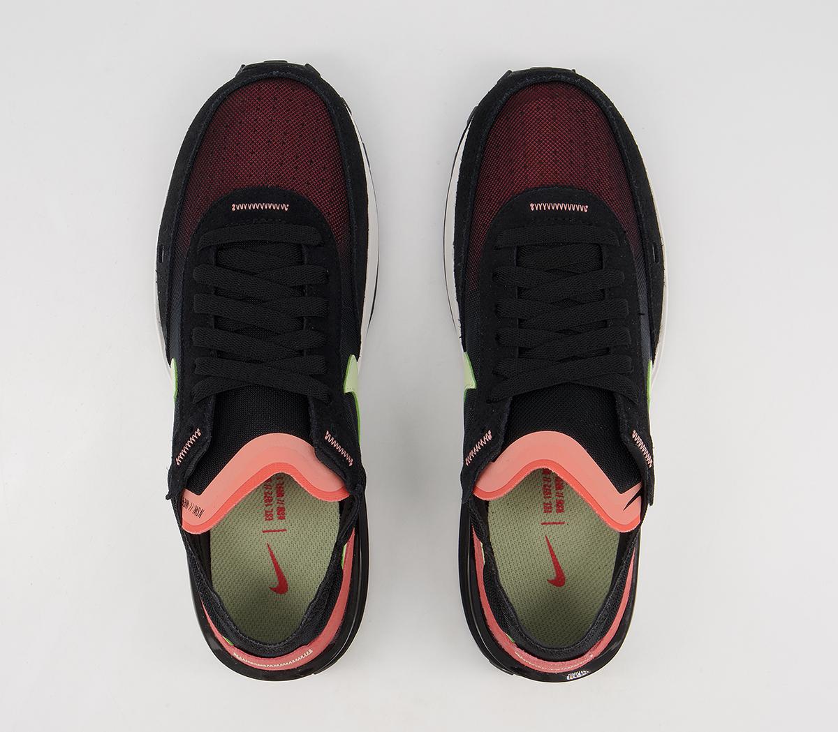 Nike Nike Waffle One Trainers Nike Nike Waffle One Trainers Black Lime Ice Magic Ember Crimson Bliss Gum Med B