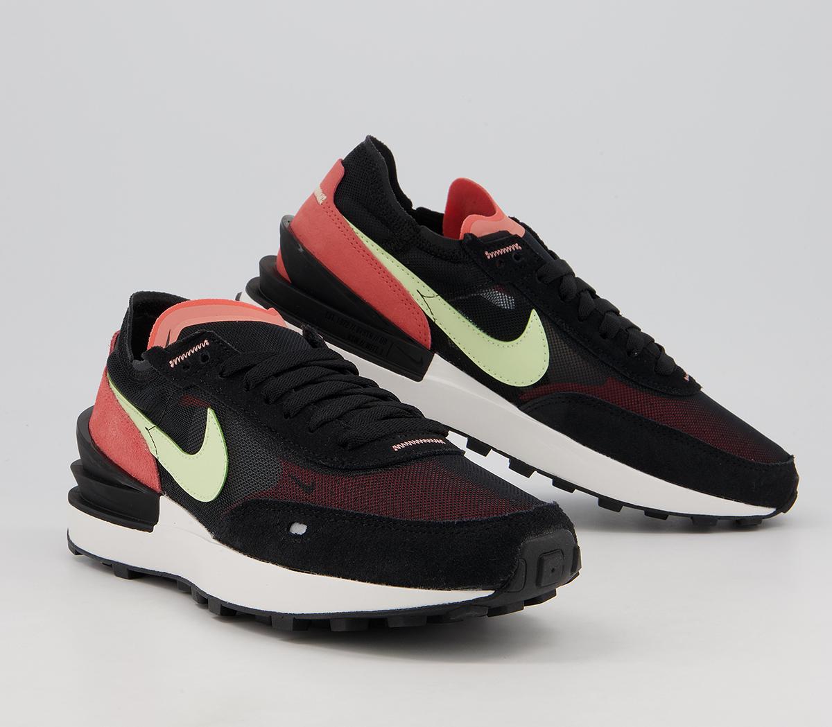 Nike Nike Waffle One Trainers Nike Nike Waffle One Trainers Black Lime Ice Magic Ember Crimson Bliss Gum Med B