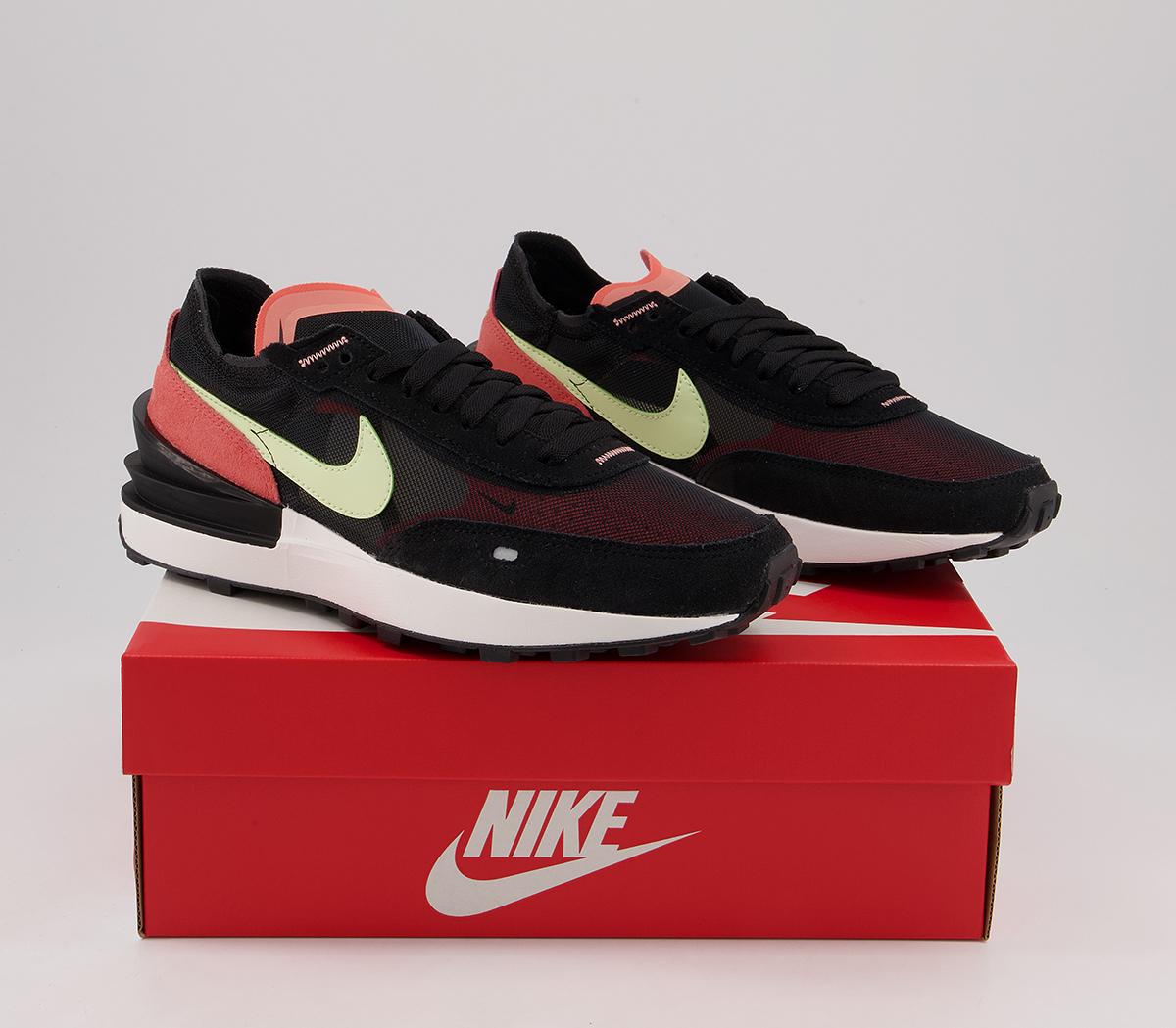 Nike Nike Waffle One Trainers Nike Nike Waffle One Trainers Black Lime Ice Magic Ember Crimson Bliss Gum Med B