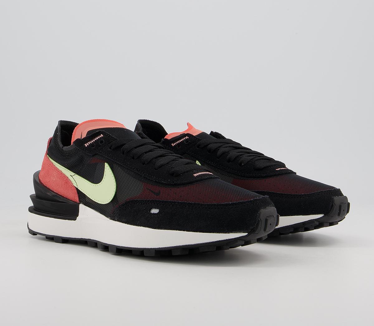 Nike Nike Waffle One Trainers Nike Nike Waffle One Trainers Black Lime Ice Magic Ember Crimson Bliss Gum Med B