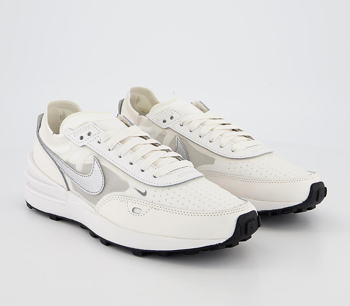 Nike Nike Waffle One Trainers Summit White Metallic Silver Sail Black