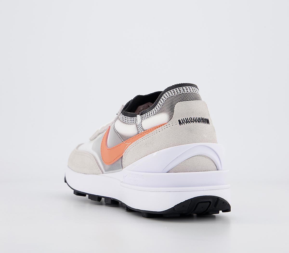 nike waffle one black white & orange