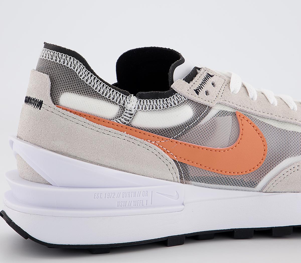 Nike Nike Waffle One Trainers White Orange Trance Light Bone  display picture 1