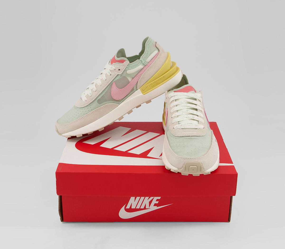 Nike Waffle One Trainers Nike Waffle One Trainers Seafoam Pink Glaze Sea Glass Saturn Gold Sail Ratt