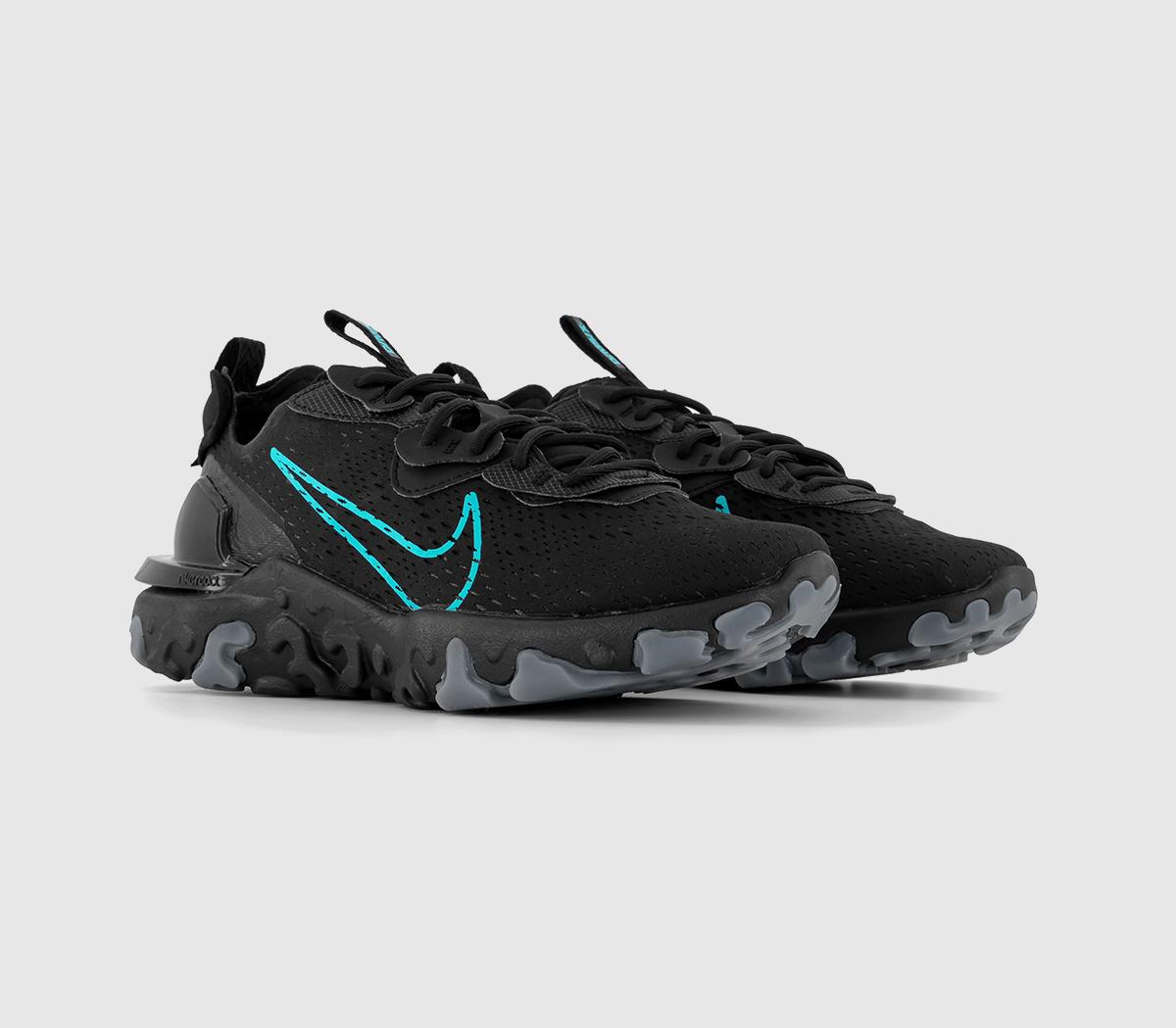 Nike React Vision Trainers Black Dusty Cactus Cool Grey, 11
