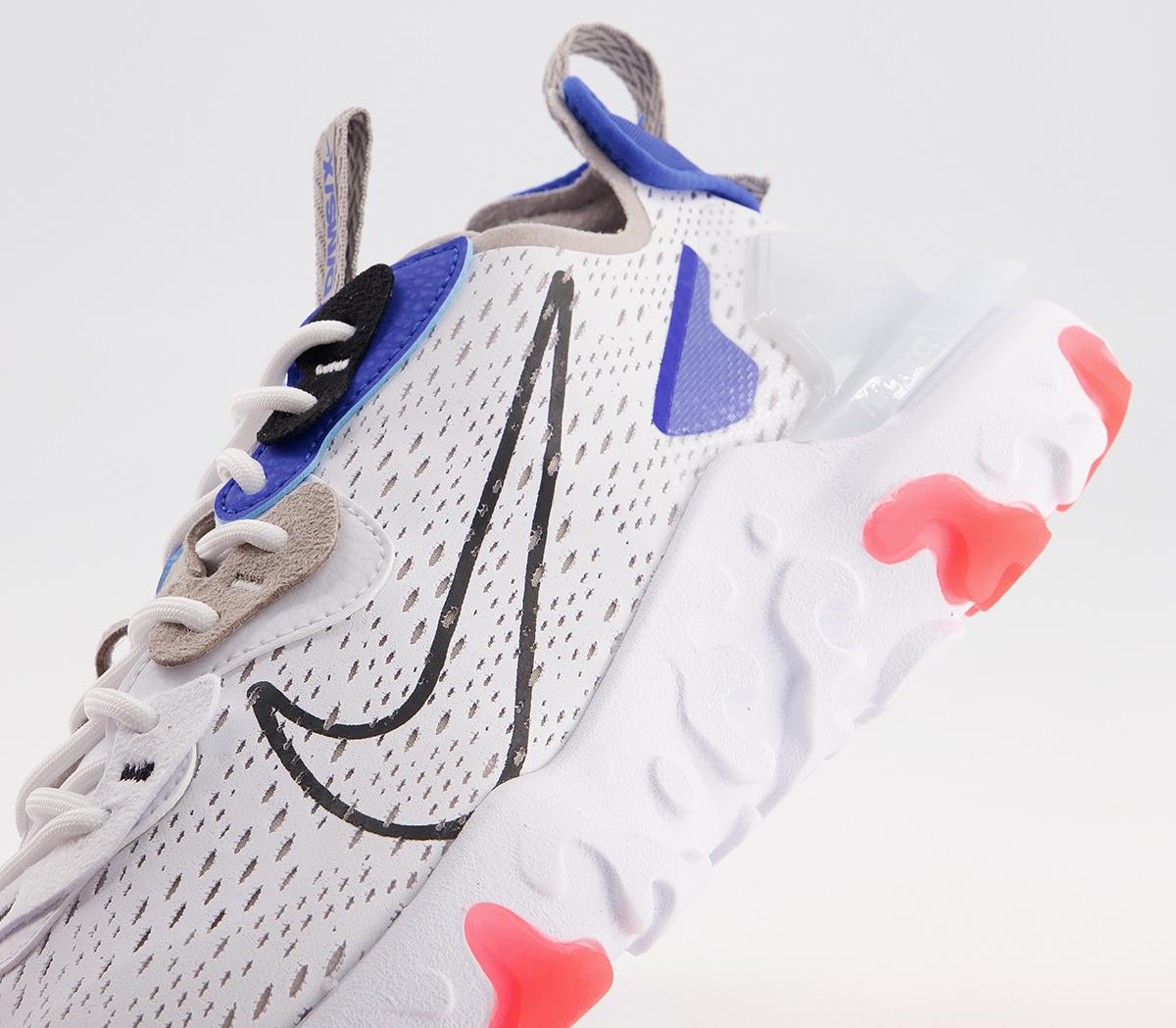 nike react white blue red