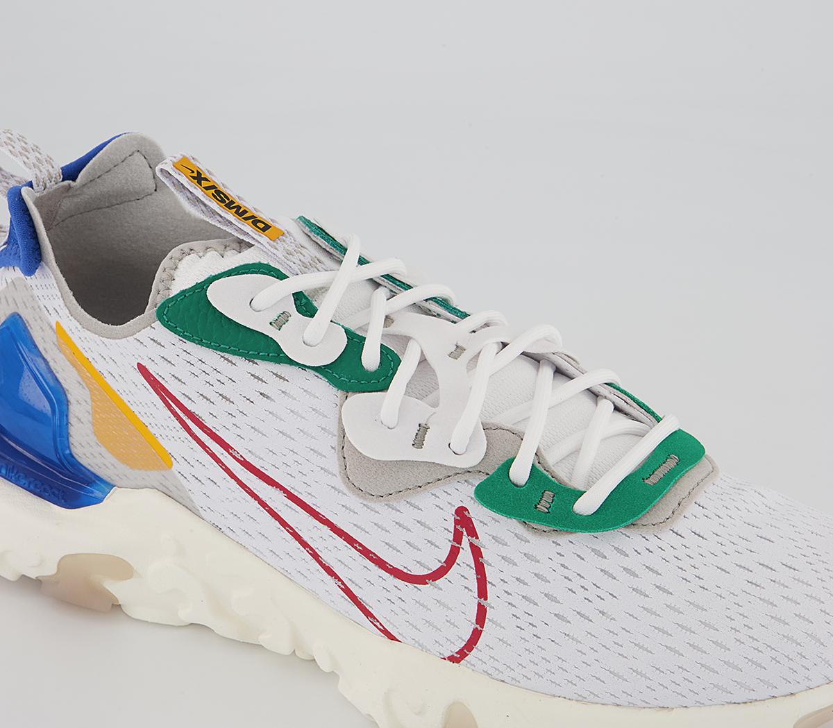 Nike Nike React Vision Trainers Nike Nike React Vision Trainers White University Red Sail Game Royal