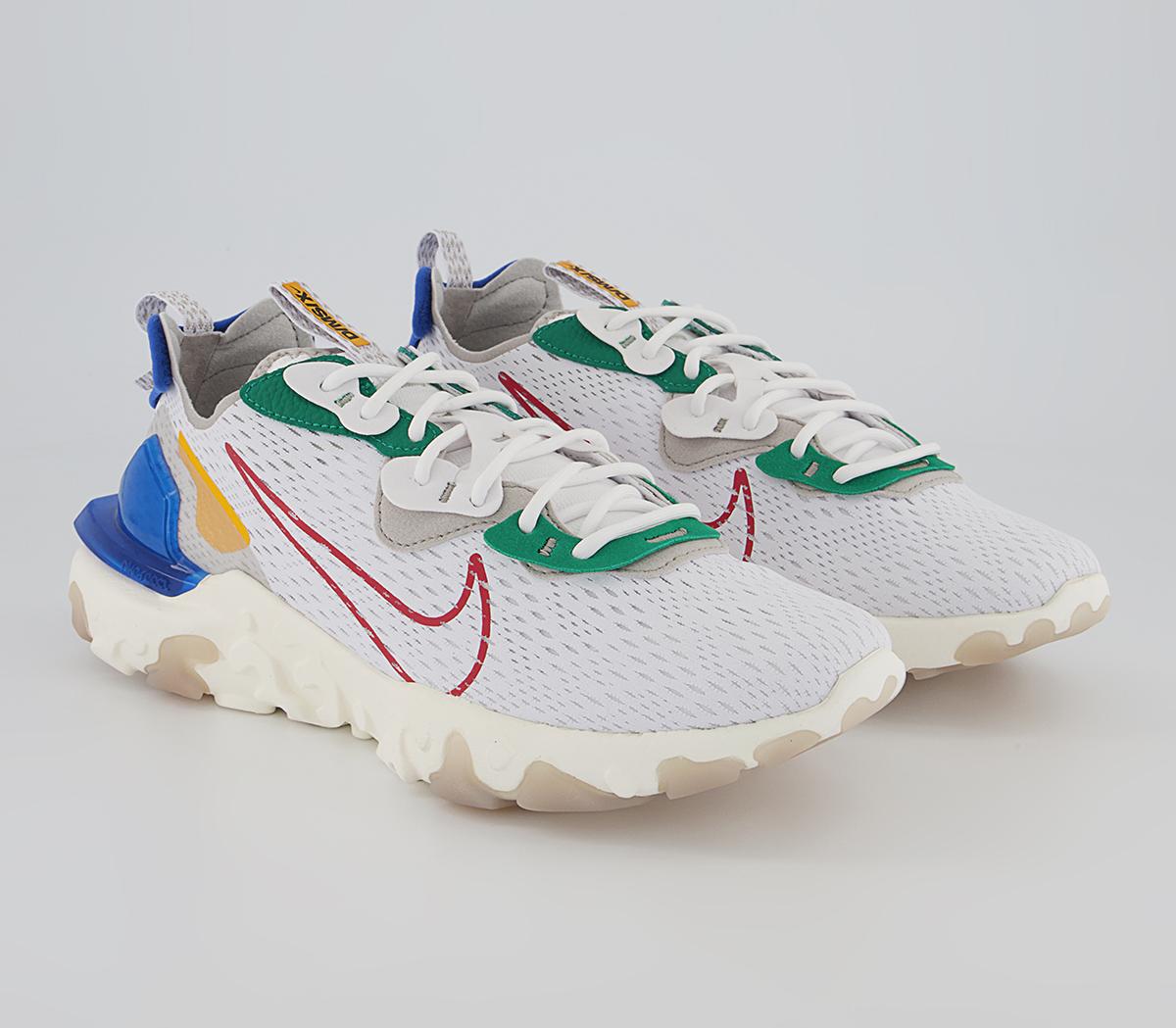 Nike Nike React Vision Trainers Nike Nike React Vision Trainers White University Red Sail Game Royal