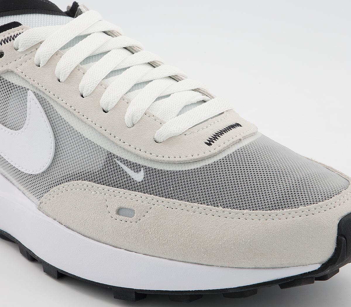 nike waffle all white