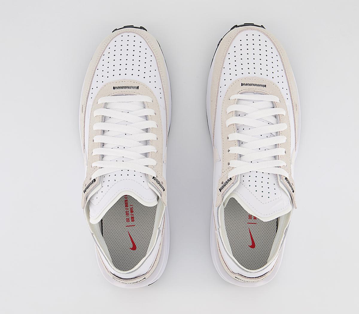 Nike Nike Waffle One Trainers White Phantom Habanero Red Leather Men