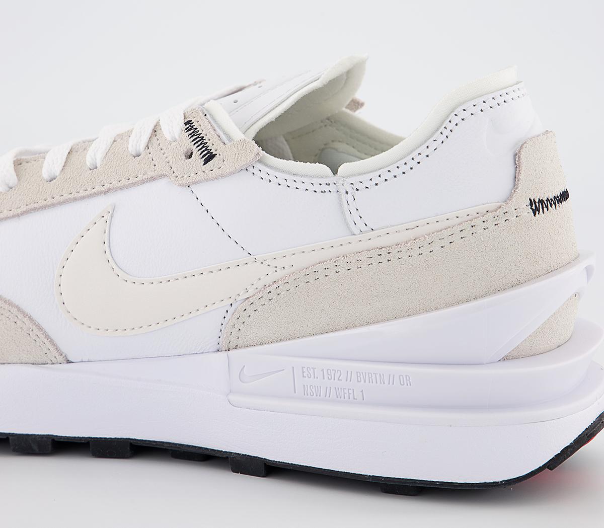 Nike Nike Waffle One Trainers White Phantom Habanero Red Leather Men