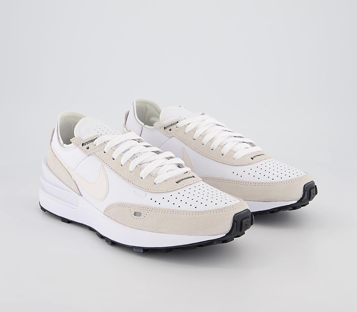 Nike Nike Waffle One Trainers White Phantom Habanero Red Leather Men