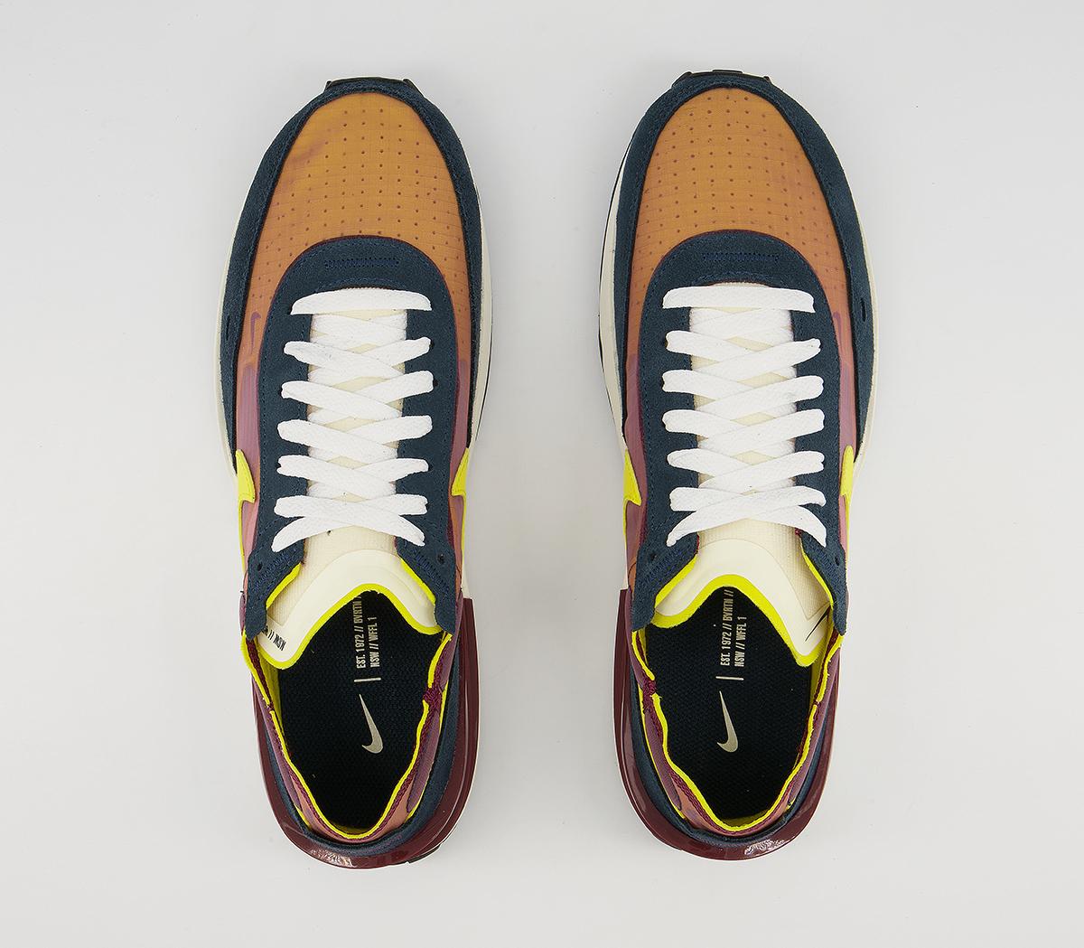Nike Waffle One Trainers M Nike Waffle One Trainers M Dark Beetroot Yellow Strike Armory Navy