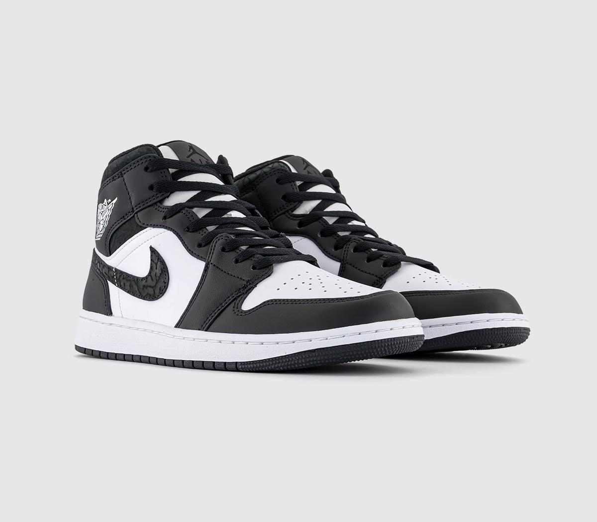 Jordan Air Jordan 1 Mid Trainers Off Noir Black White Black - Men's ...