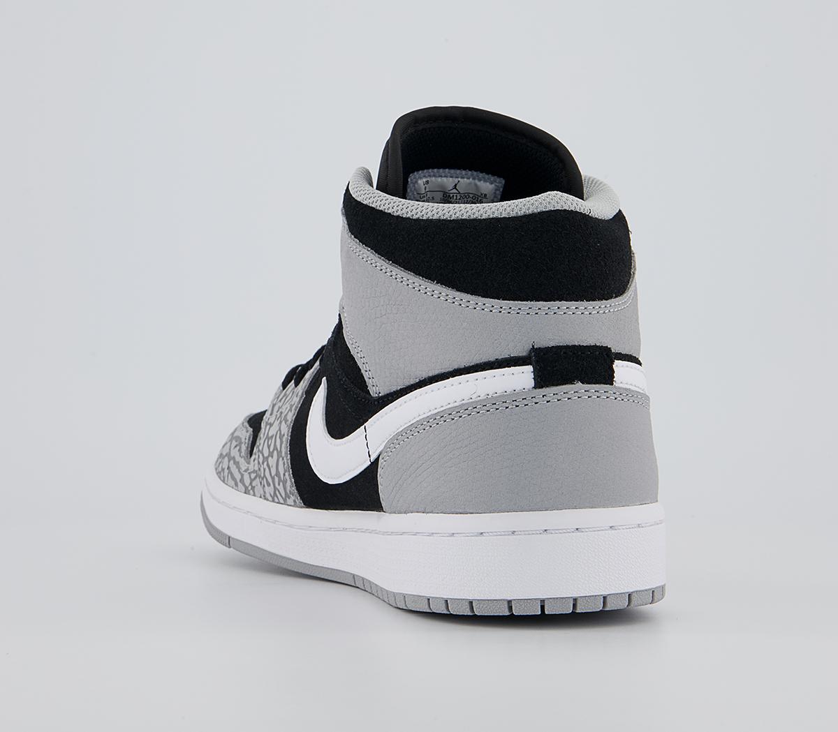 Jordan Air Jordan 1 Mid Trainers Jordan Air Jordan 1 Mid Trainers Black Univ Red White Light Smoke Grey Dark Grey