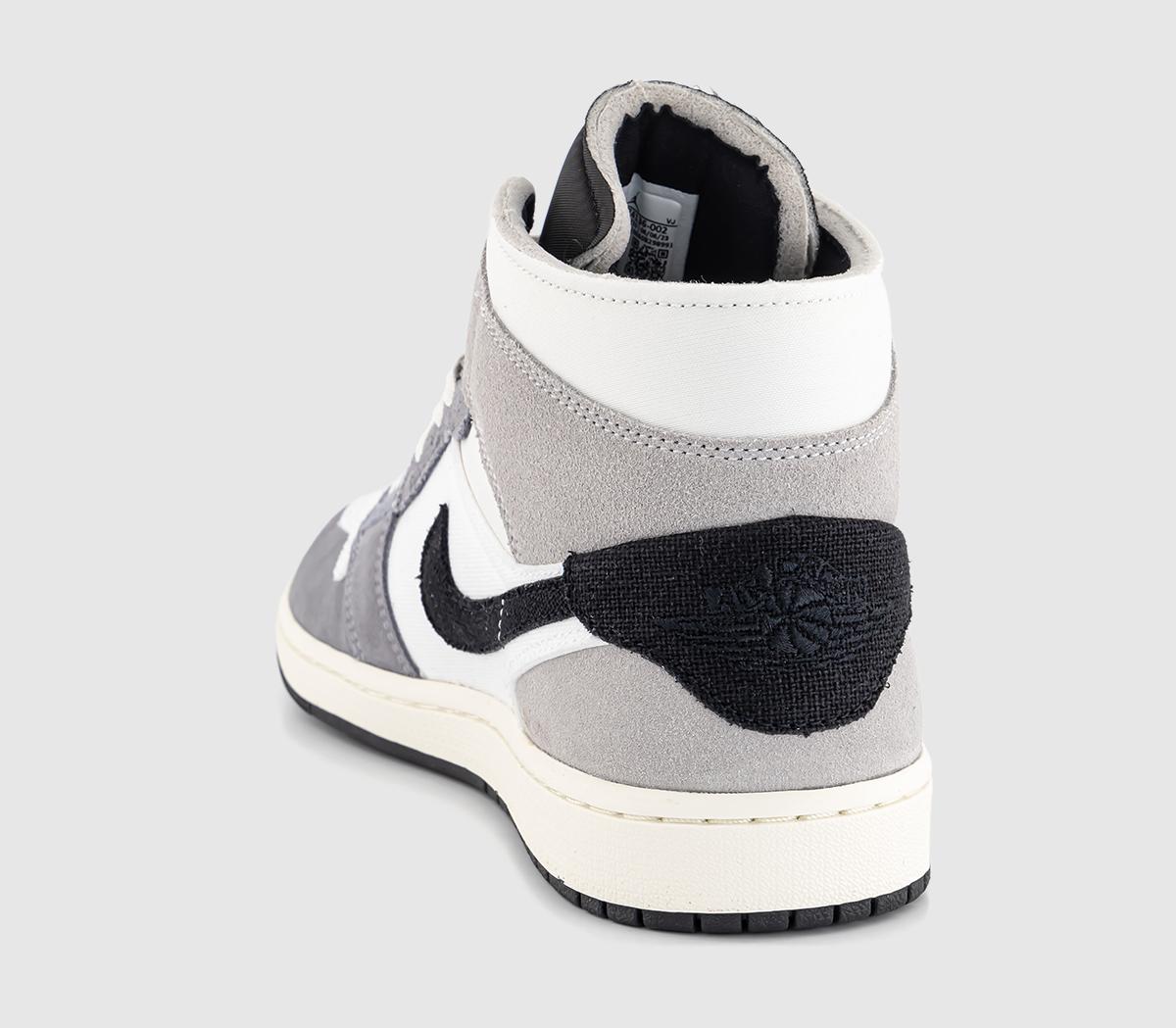 JordanAir Jordan 1 Mid Trainers Cement Grey Black White Teach Grey Sail