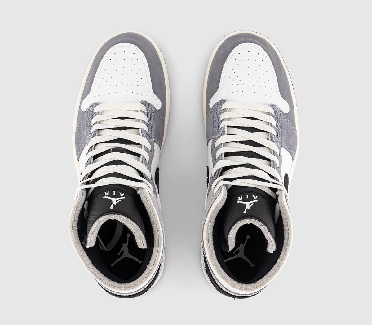 JordanAir Jordan 1 Mid Trainers Cement Grey Black White Teach Grey Sail